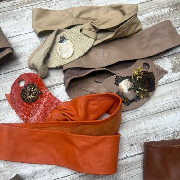 Lot of Craft Supplies Materials Leather Belt Strips Charms Pendants Multicolor - Picture 3 of 10